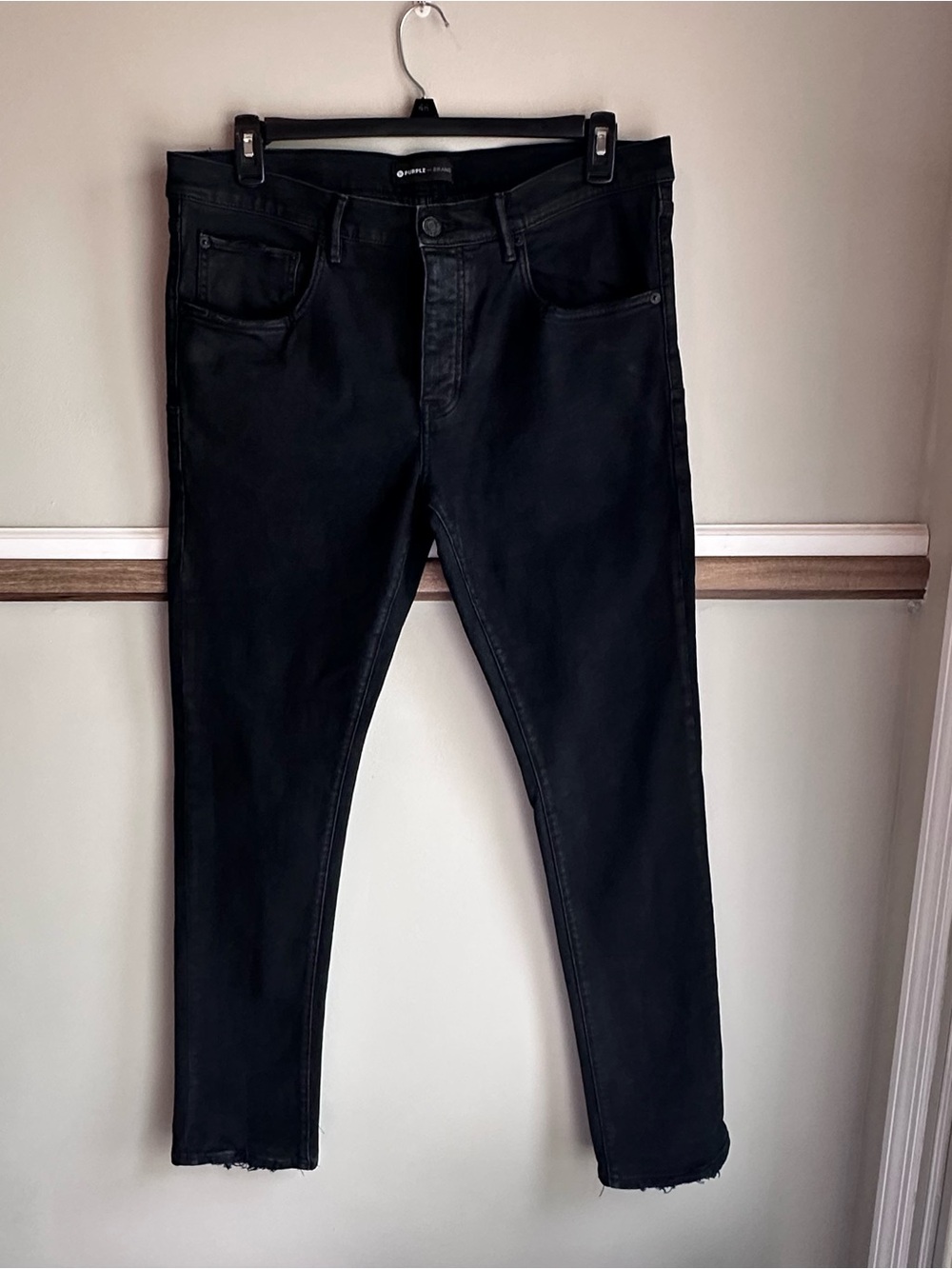 Purple Brand Jeans Black Distressed Slim Fit Low Rise P001 Denim